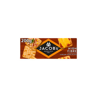 Jacob's High Fibre Cream Crackers 200g | Light, Crispy & High in Fibre